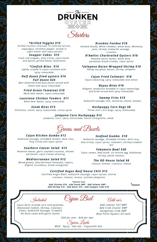Drunken Oyster Menu - Image 3